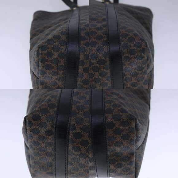 CELINE Macadam Canvas Tote Bag Pvc Leather Black Gold - Picture 10 of 12